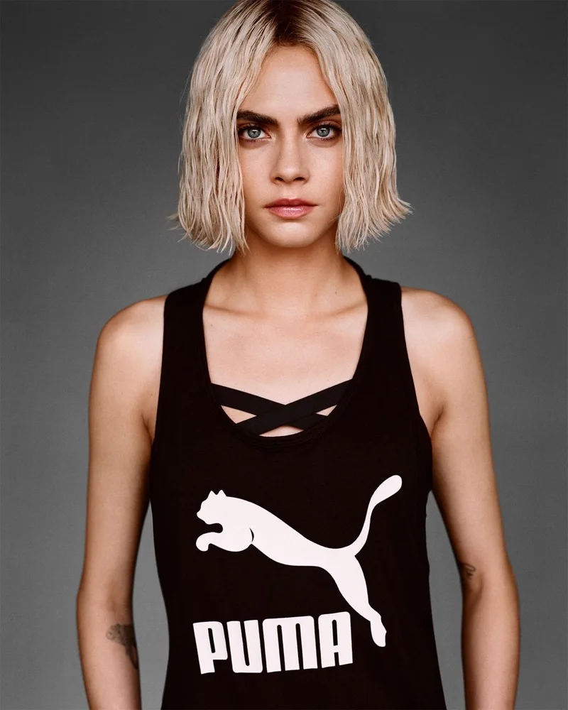 PUMA Ambassador Cara Delevingne Rocks Fall 2018 Logo Bodywear Collection Anne of Carversville